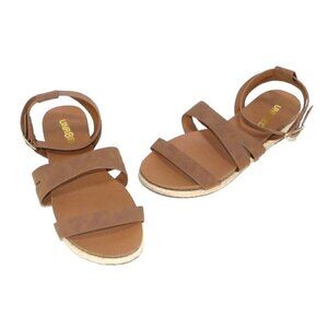 UNR8ED brown textile strappy sandals woman's size 7 M, NEW NO TAGS